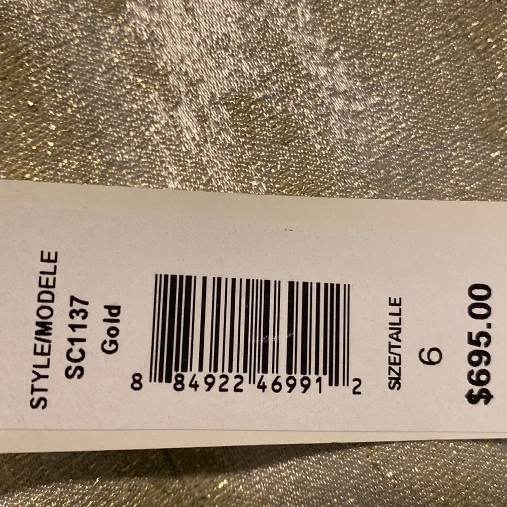 NWT Badgley Mischka Gold & Beaded Cocktail Dress. Size 6 - Picture 15 of 15